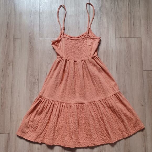 Roxy Beach Hangs Smocked Mini Dress Toasted Nut 90s GVC XS - Picture 7 of 16